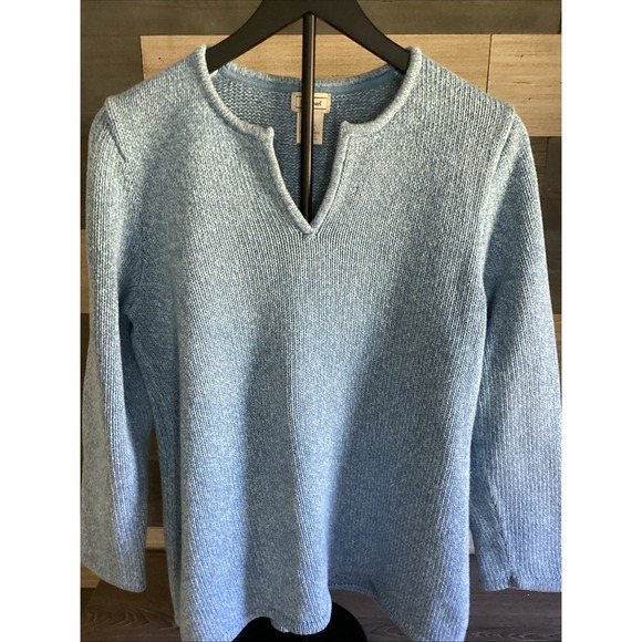 L.L. Bean Sweaters - LL Bean WOMANS Blue Sweater Large Notch Collar Preowned